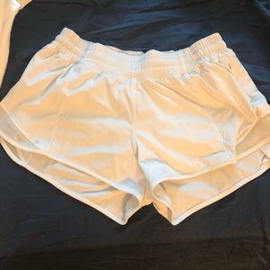 White LuLu Lemon shorts